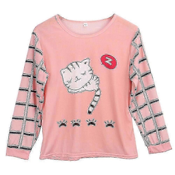 Dam Pyjamas Set Långärmad Tecknad Sovkläder Loungewear Pyjamas