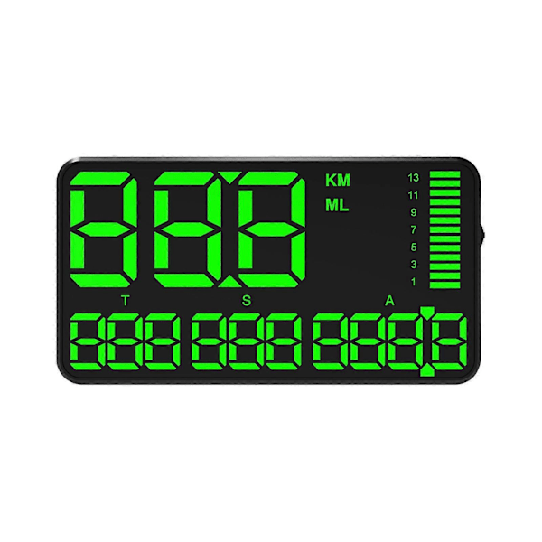 5,5 tommer GPS-speedometer kilometertæller HUD digitalt display, med overhastighedsalarm til alle køretøjer, biler, lastbiler, cykler, motorcykler, hastighed, kørelængde 24