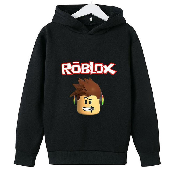 Teenage drenge piger Roblox hættetrøje langærmet sweatshirt Black 13-14Years