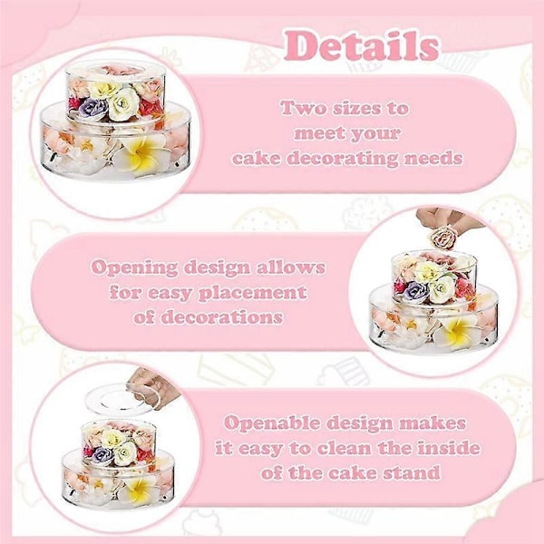 Akryl Kage Display Board Rund Kage Display Bakke DIY Kage Genopfyldelig Board Base Klar Kage Stand T
