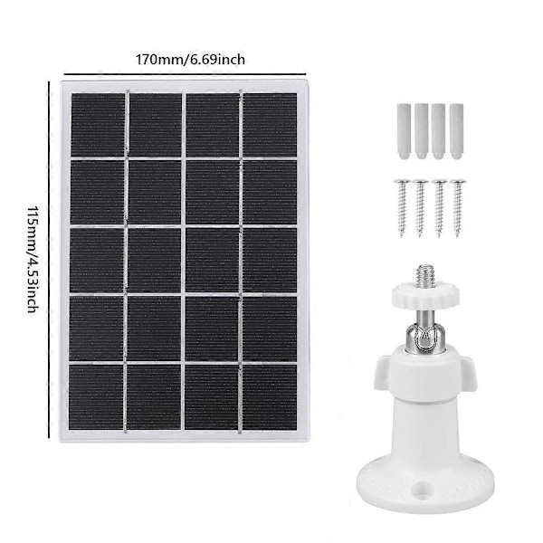 20W Solpaneloplader til Ring Video Doorbell, Hvid