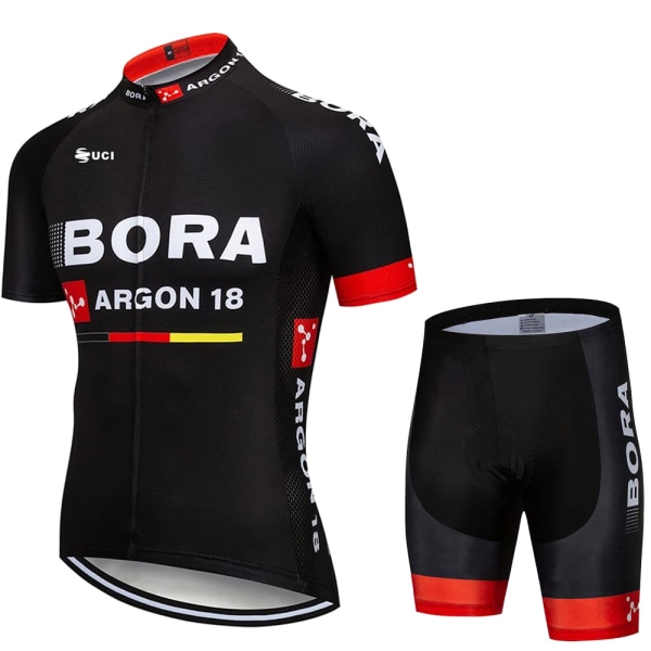 UCI BORA 2023 Kortermet trøyesett for menn Ropa Ciclismo Hombre Sommersykkelklær Triathlon Bib Shorts Dress Sykkeluniform White Asian size - L