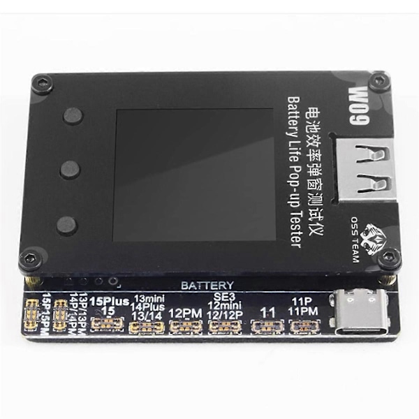 W09 Pro V3 Batterilevetid -Opp Tester for 12 13 14 15ProMax Batteritilstand -Opp Reparer Tilbakestill Tilstand Da