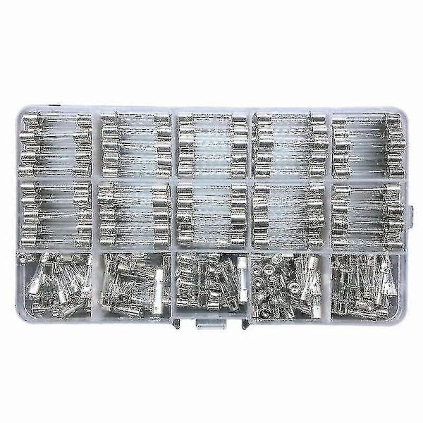 250x Blandade Glassäkringar 5x20mm 6x30mm Box Säkringsrör Kit Snabb Smält Snabba A-HYJ