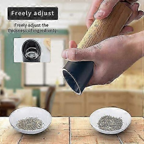 Salt- og peberkværnsæt med høje sorte og hvide salt- og peberbøsser, justerbar grovhed, perfekt gave til salt- og peberbøsser