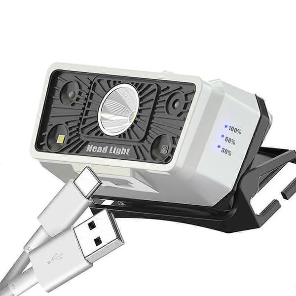 Oppladbar hodelykt Hvit LED-hodelykt 30*55mm