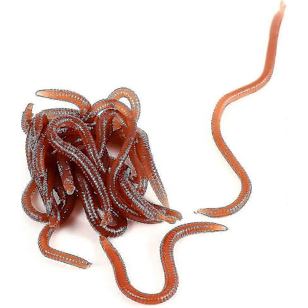 100-pack 8cm 0,4g Röda Maskar Daggmask Imitation, Fiskdoftande Mjuka Beten, Larver