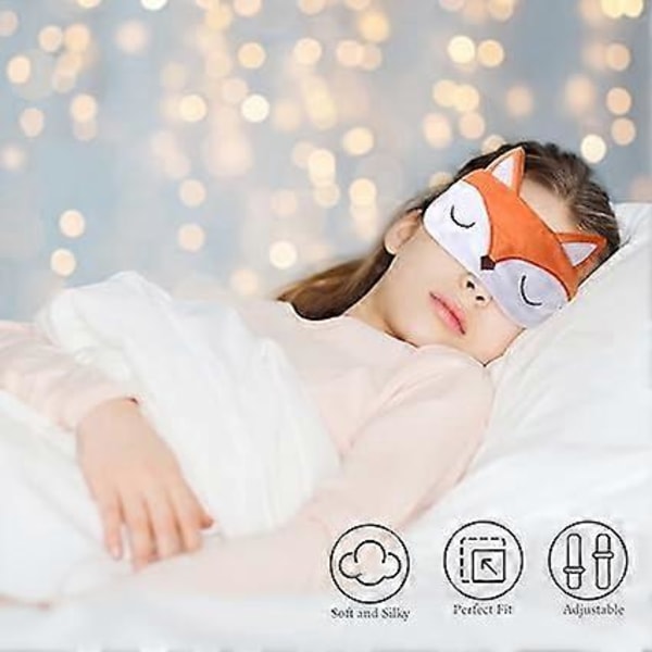 1 st Sovmask, Barns Sovmask Plysch Söt 3D Fluffig Mask för Barn Sovande Andningsbar Resa för Barn Flickor Kvinnor Vuxen