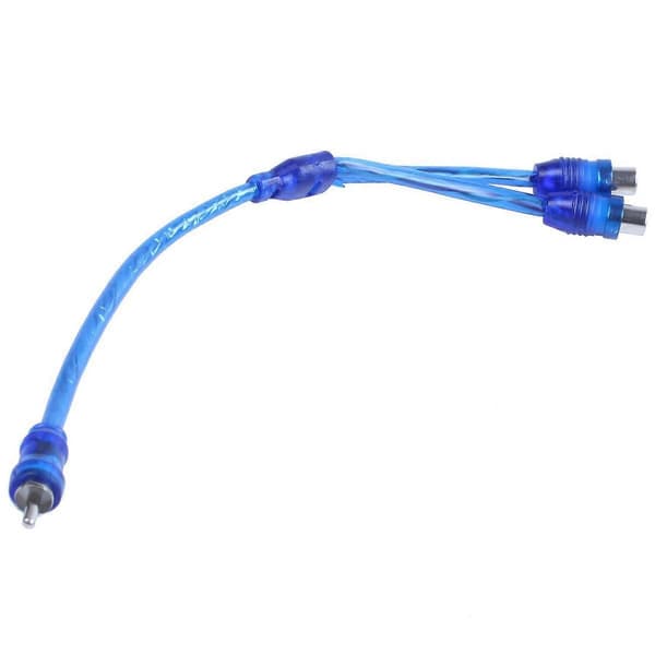 2x Phono Y Splitter Adapterkabel 1 Han Til 2 Hun Bil Connector 30cm