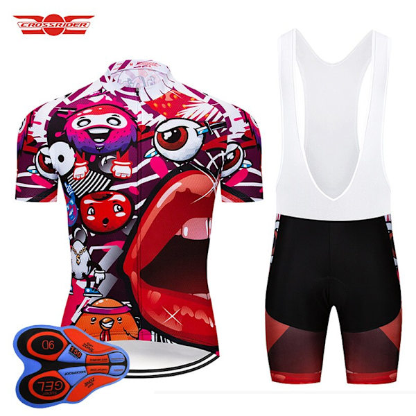 2023 Funny PRO Cycling Jersey 9D Gel Pyöräilyshortsit Puku MTB Uniform Ropa Ciclismo Miesten Kesä Pyörävaatteet Maillot Culotte Lavender 3XL