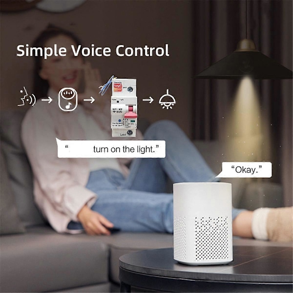 TUYA Smart WIFI Energimätare 1P Strömbrytare med Kwh-mätning, Övervakningstimerrelä och Läckage