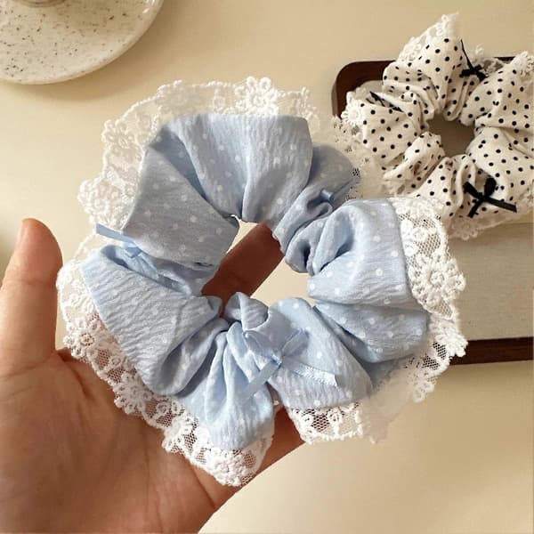 Mode Hår Scrunchie – Koreansk Stil & Skånsom Hold – til Kontor & Afslappede Udflugter Blue