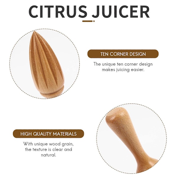 1 stk. Træ Citronpresser Mini Juicer Frugt Appelsin Citrus Juice Ekstraktor River Ny Multifunktionel