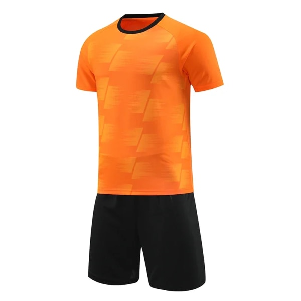 Fotballdrakt for barn Utendørs løpe-T-skjorter Treningsshorts Set Gensere Trening Treningstrøyer Orange (25-30kg) for XS