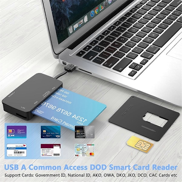 6 i 1 USB 2.0 Kortlæser 480Mbps Hastighed Hukommelseskortlæser/Adapter/Hub 480Mbps Understøtter Smart Card T