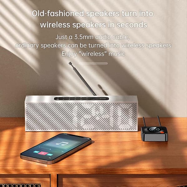 Bluetooth 5.1 Sender Mottaker Adapter Lyd 3 I 1 Bluetooth Adapter Hifi Stereo, støtter NFC-tilkobling