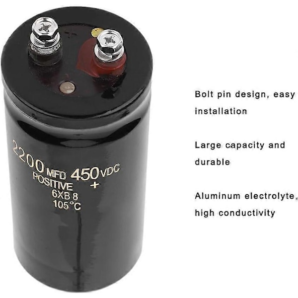 Kondensator, Bolt Pin Elektrolytkondensator 450V 2200uf Aluminium Elektrolyse Dielektrisk Kondensator