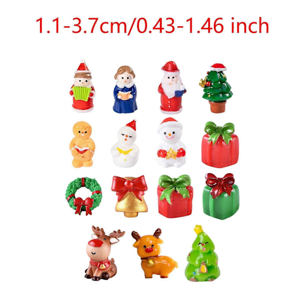 15x Jul Miniatyrfigurer Mini Resinfigurer för Tårtdekorationer Fest