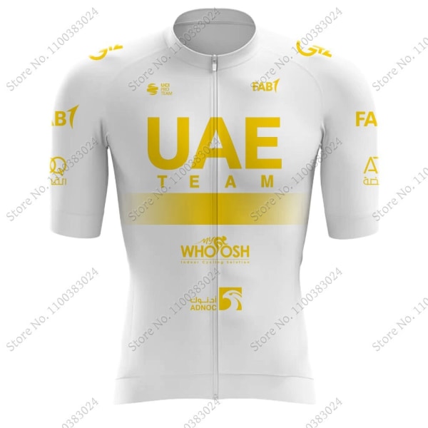 Svart UAE Team 2023 Golden Cycling Jersey Set Kortermet Herreklær Landeveissykkelskjorter Dress Sykkel Bib Shorts MTB Maillot 1 3XL