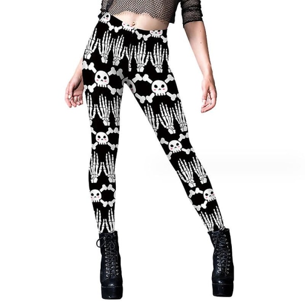 Kvinders Halloween Crossover Leggings Højtaljede Buttery Bløde Tights med tryk style 3 M