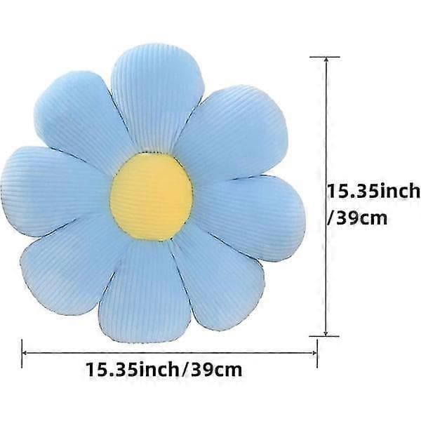 2 blomsterputer (39 cm, hvit+blå) - blå og hvit tusenfryd