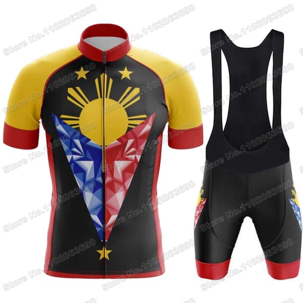 2023 Filippinerna Cykeltröja Set Sommar Pilipinas Cykelkläder Herr Road Bike Shirt Kostym Cykel Bib Shorts MTB Sportswear 9 S