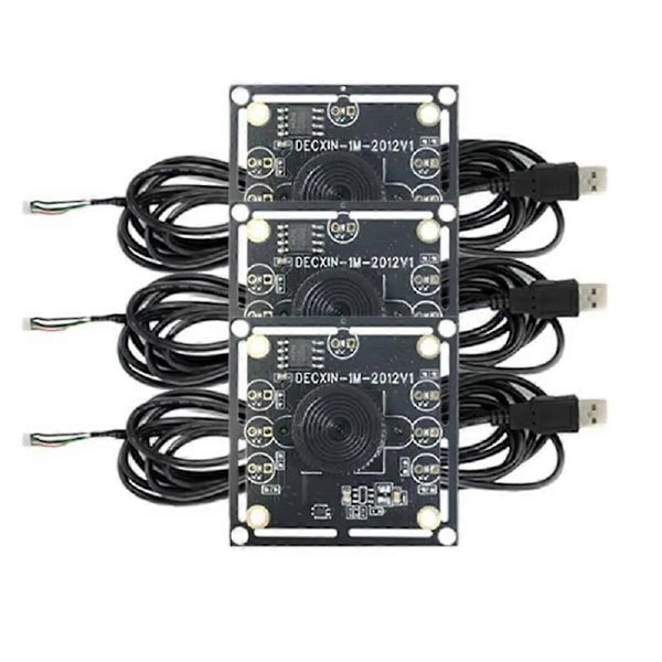 Ny 3PCS 100 Graders Kameramodul 1MP OV9732 1280x720 USB Fri Drivrutin Manuell Fokus, med 3+2 Meter C