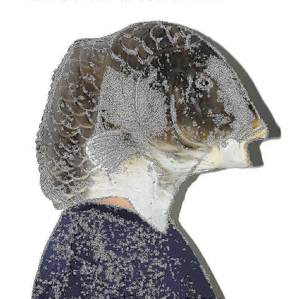Svart Fiskmask Latex Djurhuvudmask Grå Fiskdräkt Huvudbonad Maskeradfest Vuxen