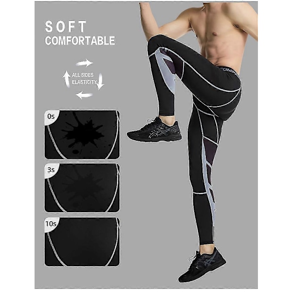 Guoguo Herre Lycra Kompressionsbukser Cykling Løb Basketball Elasticitet Sweatpants Fitness Tights Leggings Bukser Rash Guard