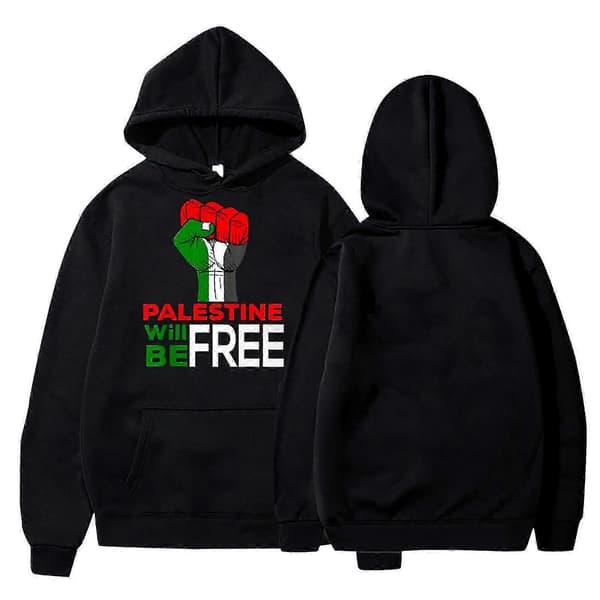 Free Palestine Moteutskrift Hettegenser