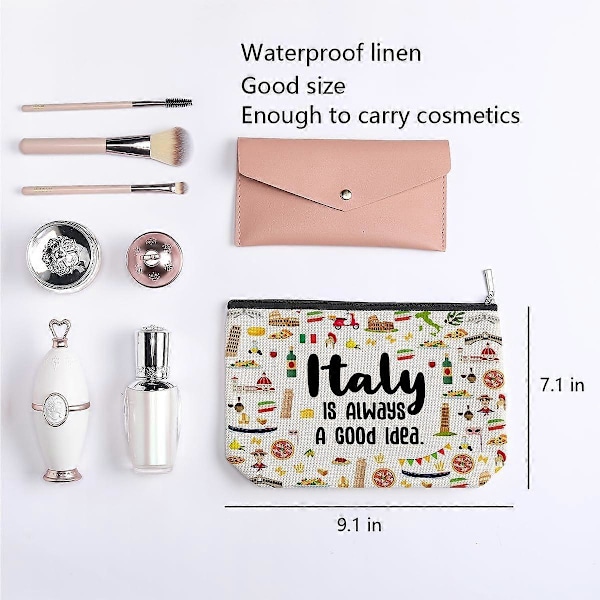 Italia Matkailu Lahja Italian Ystävän Lahjat Meikkipussi Italia-aiheiset Lahjat Italiaan Matkustaville Naisille Ystäville Sisarille Syntymäpäivä Joulu Italialainen Polttariporukka