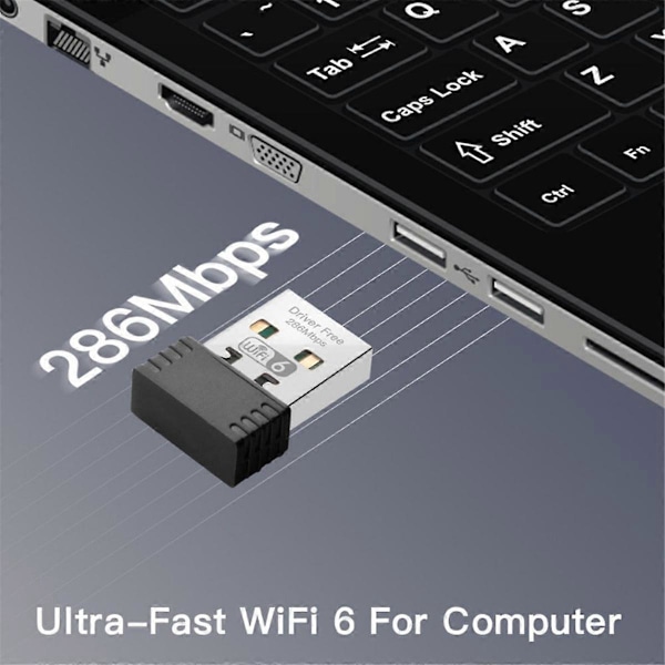 Trådløs WiFi 6 Adapter AX286 802.11Ax 2.4GHz Driverfri USB Nettverkskort For Win7/10/11 Datamaskin M