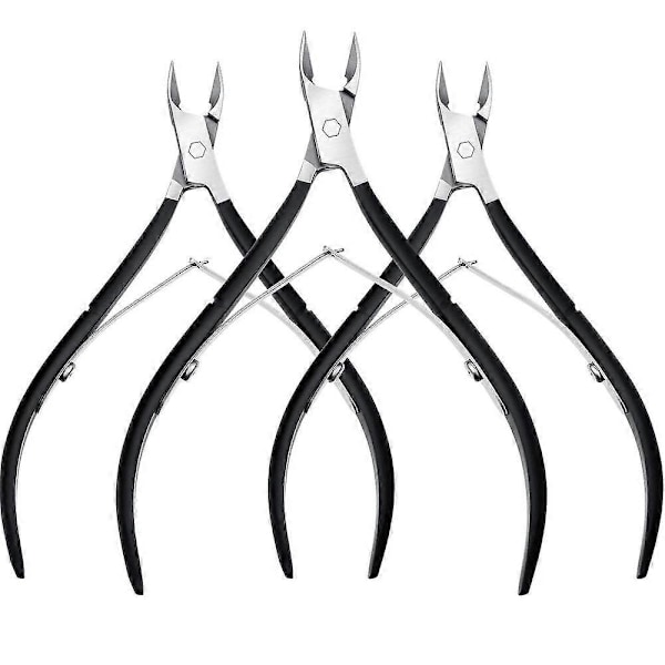 3-pack Nagelbandsklippare Nagelbandstänger Spetsigt Blad Nagelbandstrimmer Rostfria Nagelklippare Manikyrverktyg För Fingernaglar Ingen Nagelbandspusher