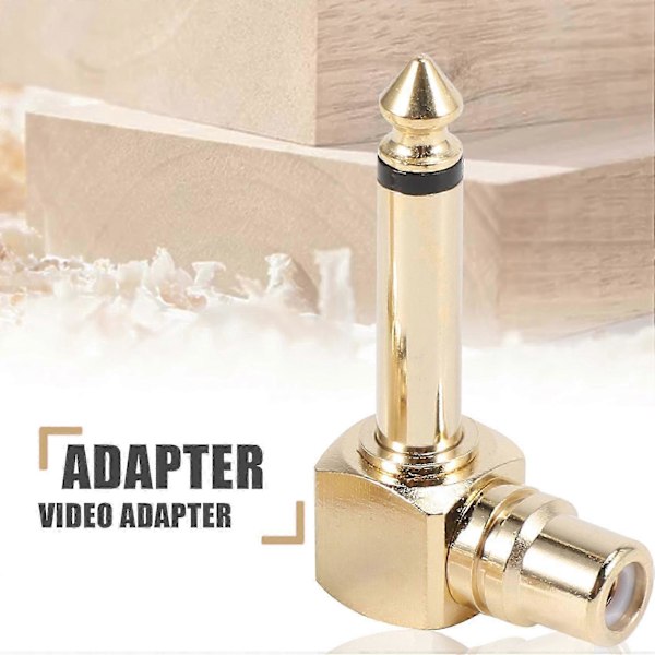 2 KPL RCA Naarasliitin - 1/4 tuuman Mono Urosliitin Suorakulmainen Audioadapteri
