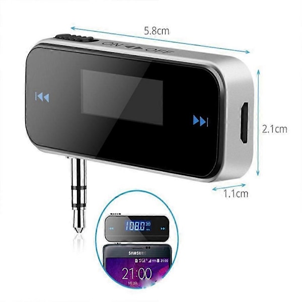 LCD 3,5 mm musiikkiäänen FM-lähetin Mini langaton autolähetin auto mp3-lähetin iPhonelle Samsungille iPadille