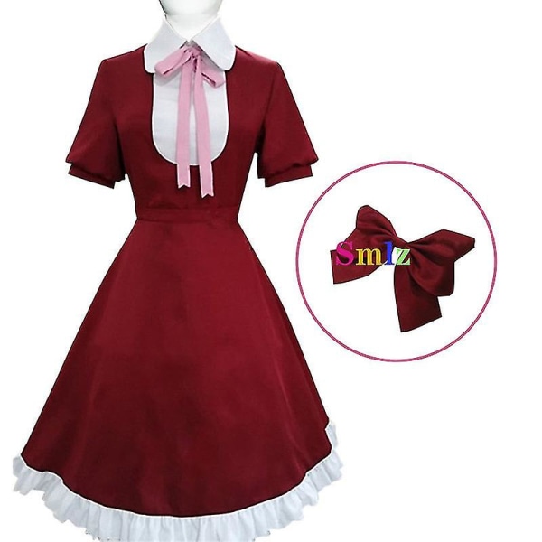 Alice Cosplay Anime Bungo Herreløse Hunde Kostume Rød Kjole Paryk Kvinder Piger Jul Rød Tøjsæt set and wig L