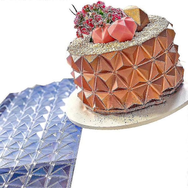 3D Choklad Origami Form Återanvändbar Kakform Plast Multifunktionell Kakstencil Form Verktyg Bakverk Tårtor Kantstenciler