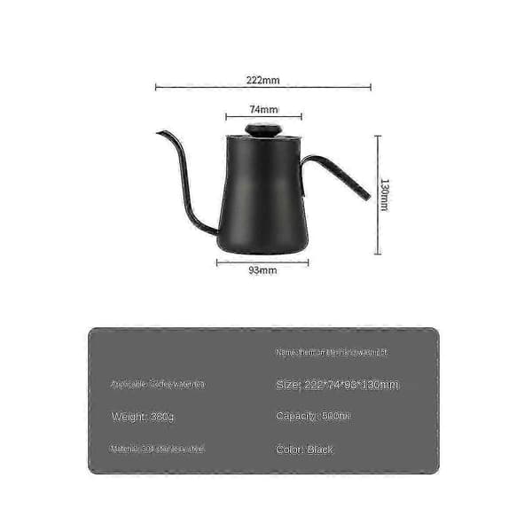 550 ml Rustfrit Stål Kaffedrypkedel Med Termometer Svanhals Hæld Over Kaffe Tekande Kaffe