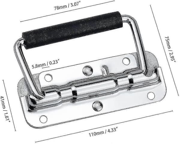 2 Stykker Sammenleggbare Håndtak i Rustfritt Stål, 110 X 41 Mm, Sølv (shikai)