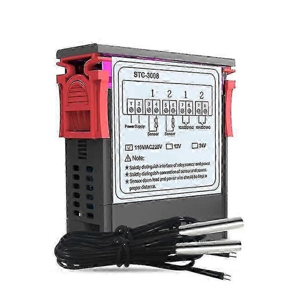 Digital Termostat Temperaturregulator STC-3008 Termometer Sensor Hygrometer 12v 24v 220v