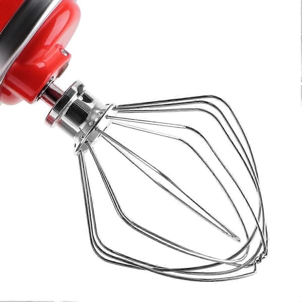 Visp i rustfritt stål K45WW, tilbehør passer til KitchenAid 4.5 5 Quart kjøkkenmaskin med vippehode, eggerører, krem Silver