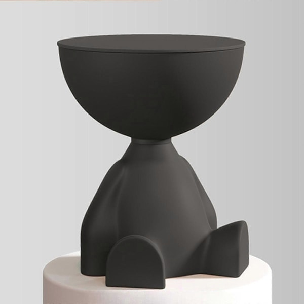 Soffkantbord Litet Hushåll Skulptur Figurin Staty Möbel Platt Huvud Sött Drickbord för Badrum Kontor Hem Uteplats