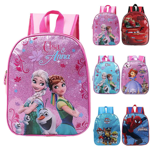 Tegneseriefigur trykt rygsæk børnehave letvægts rygsæk, skoletaske til børn drenge piger gaver Frozen Pink