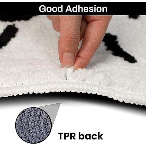Tflycq Vita badrumsmattor och matta Oval Söt badmatta för badkar Tecknad badrumsinredning Mjuka badmattor för barn Plysch Absorberande halkfri fotmatta maskin