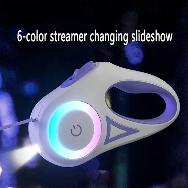 Streamer LED Lys Hundebånd Uttrekkbart Med Søppelpose Nylon Automatisk 5M Laisse Pour Chien Correa Perro