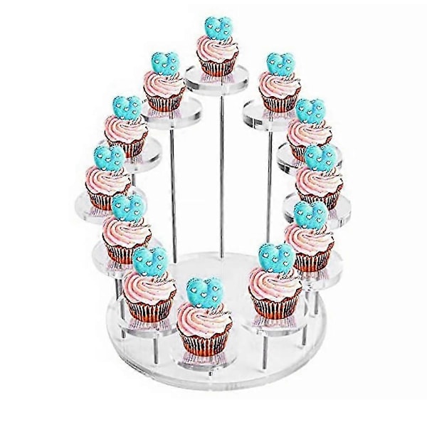 2 stk Runde Akryl Cupcake Stativ - Premium Cupcake Holder, Cupcake Display Stativ Dessert Stativ Konditori