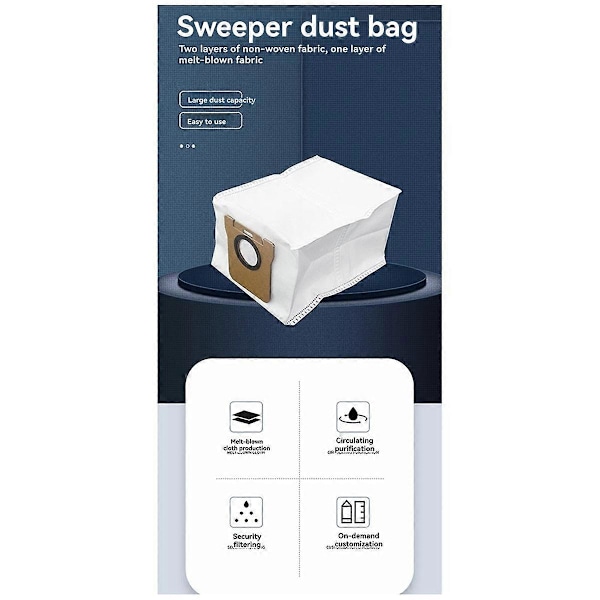 Kompatibel med för S10/S10PRO/X10 Dammpåse Allround Soprobot Tillbehör Non-Woven Tyg
