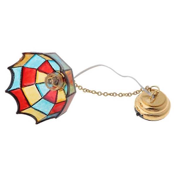 1:12 Skala Mini LED Lysekrone Loftlampe Model Dukkehus Miniature Tilbehør Stue Soveværelse Legetøj