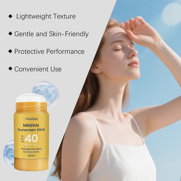 SPF40 Mineral Solskyddsstift, Bärbart UV-skydd (30g) 2pcs