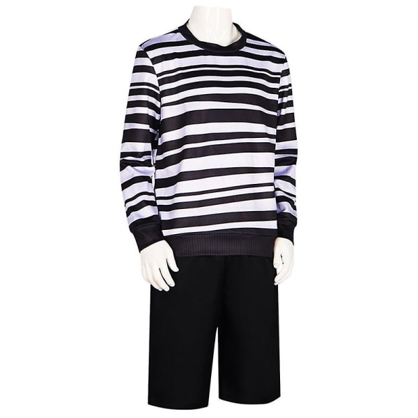 Cosdaddy Wednesday Pugsley Cosplay Addams -asu aikuisten miesten paita housupuvut Halloween-karnevaalijuhlapuku L